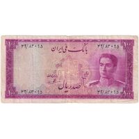 اسکناس 100 ریال سری سوم - تک - VF25 - محمد رضا شاه