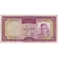 اسکناس 100 ریال (آموزگار - سمیعی) نوشته قرمز - تک - VF30 - محمد رضا شاه