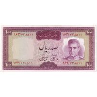 اسکناس 100 ریال (آموزگار - فرمان فرماییان) نوشته قرمز - تک - AU53 - محمد رضا شاه
