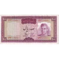 اسکناس 100 ریال (آموزگار - فرمان فرماییان) نوشته قرمز - تک - EF40 - محمد رضا شاه