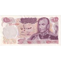 اسکناس 100 ریال 1350 - تک - AU55 - محمد رضا شاه