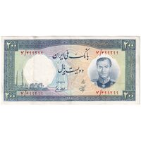 اسکناس 200 ریال 1337 - تک - EF45 - محمد رضا شاه
