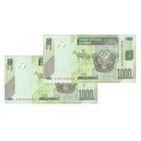 اسکناس 1000 فرانک 2013 جمهوری دموکراتیک - جفت - UNC63 - کنگو