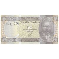 اسکناس 5 پیاستر بدون تاریخ (2011) جمهوری - تک - UNC65 - سودان جنوبی