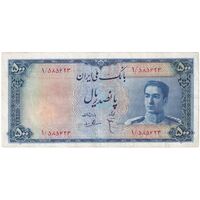 اسکناس 500 ریال سری سوم - پرفیکس 1 - تک - VF30 - محمد رضا شاه