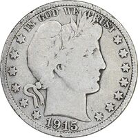 سکه نیم دلار 1915D باربر - VF30 - آمریکا