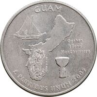 سکه کوارتر دلار 2009D گوآم - AU55 - آمریکا