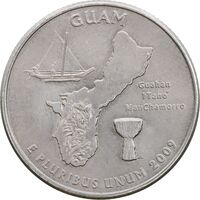 سکه کوارتر دلار 2009P گوآم - AU55 - آمریکا