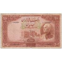 اسکناس 100 ریال پشت فارسی - شماره لاتین - تک - VF25 - رضا شاه