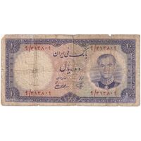 اسکناس 10 ریال 1337 - تک - F12 - محمد رضا شاه