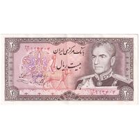 اسکناس 20 ریال (یگانه - خوش کیش) - تک - AU55 - محمد رضا شاه