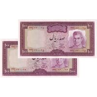 اسکناس 100 ریال (آموزگار - جهانشاهی) - جفت - UNC61 - محمد رضا شاه