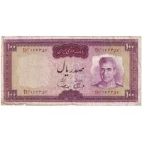 اسکناس 100 ریال (آموزگار - سمیعی) نوشته قرمز - تک - VF30 - محمد رضا شاه