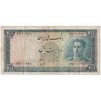 اسکناس 200 ریال سری سوم - تک - VF30 - محمد رضا شاه