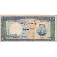 اسکناس 200 ریال 1337 - تک - VF35 - محمد رضا شاه