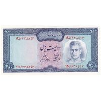 اسکناس 200 ریال (آموزگار - جهانشاهی) - تک - UNC62 - محمد رضا شاه