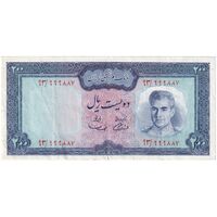 اسکناس 200 ریال (آموزگار - سمیعی) نوشته سیاه - تک - EF40 - محمد رضا شاه