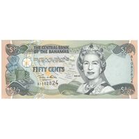 اسکناس 50 سنت 2001 الیزابت دوم - تک - UNC63 - باهاما