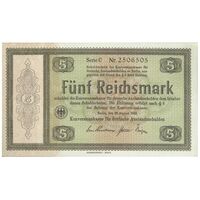 اسکناس 5 مارک 1933 رایش سوم - تک - UNC63 - آلمان