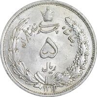 سکه 5 ریال 1313 - 3 تاریخ بزرگ - MS61 - رضا شاه