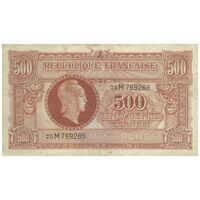 اسکناس 500 فرانک 1945 - ماریان - تک - VF35 - فرانسه