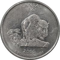 سکه کوارتر دلار 2005D ایالتی کانزاس - AU58 - آمریکا