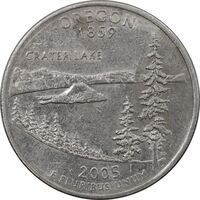 سکه کوارتر دلار 2005P ایالتی - اورگن - AU58 - آمریکا