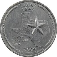 سکه کوارتر دلار 2004D ایالتی تگزاس - AU55 - آمریکا