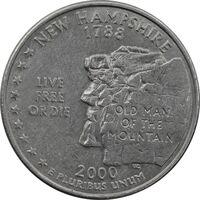 سکه کوارتر دلار 2000D ایالتی نیوهمشایر - AU55 - آمریکا