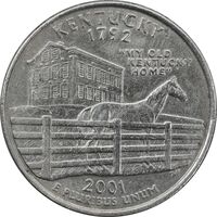 سکه کوارتر دلار 2001P ایالتی کنتاکی - EF45 - آمریکا