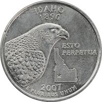 سکه کوارتر دلار 2007P ایالتی آیداهو - AU55 - آمریکا