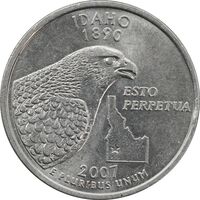سکه کوارتر دلار 2007P ایالتی آیداهو - AU58 - آمریکا