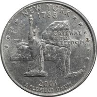 سکه کوارتر دلار 2001P ایالتی نیویورک - AU55 - آمریکا
