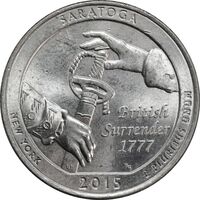سکه کوارتر دلار 2015D ساراتوگا - MS62 - آمریکا