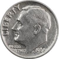 سکه 1 دایم 1968 روزولت - EF45 - آمریکا