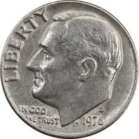سکه 1 دایم 1976D روزولت - AU50 - آمریکا