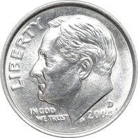 سکه 1 دایم 2004D روزولت - MS62 - آمریکا