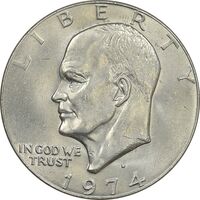 سکه یک دلار 1974D آیزنهاور - MS62 - آمریکا