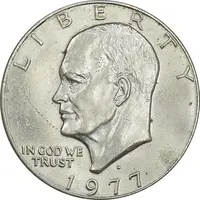 سکه یک دلار 1977D آیزنهاور - AU58 - آمریکا