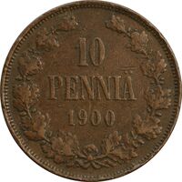 سکه 10 پنی 1900 نیکلای دوم - VF35 - فنلاند