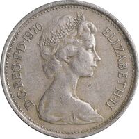 سکه 5 نیو پنس 1970 الیزابت دوم - EF45 - انگلستان