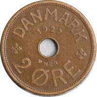 سکه 2 اوره 1927 کریستیان دهم - EF40 - دانمارک