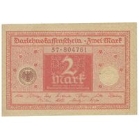 اسکناس 2 مارک 1920 جمهوری وایمار - تک - UNC63 - آلمان