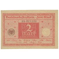 اسکناس 2 مارک 1920 جمهوری وایمار - تک - UNC61 - آلمان