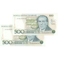 اسکناس 500 کروزادو بدون تاریخ(1988) جمهوری فدراتیو - MFN, EAC - تک - UNC62 - برزیل