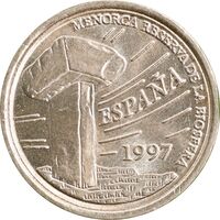 سکه 5 پزتا 1997 خوان کارلوس یکم - جزایر بالئاری - MS63 - اسپانیا