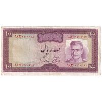 اسکناس 100 ریال (آموزگار - سمیعی) نوشته سیاه - تک - VF30 - محمد رضا شاه