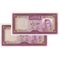 اسکناس 100 ریال (آموزگار - جهانشاهی) - جفت - UNC62 - محمد رضا شاه