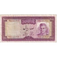 اسکناس 100 ریال (آموزگار - فرمان فرماییان) نوشته سیاه - تک - VF35 - محمد رضا شاه