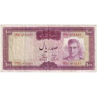 اسکناس 100 ریال (آموزگار - فرمان فرماییان) نوشته قرمز - تک - VF35 - محمد رضا شاه